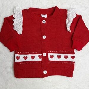 Valentine Baby Girls Red Heart Sweater